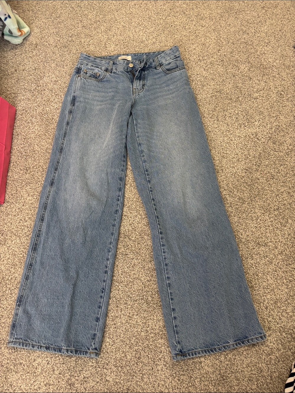 PacSun Women's Wide-Leg Jeans in Light Blue Denim